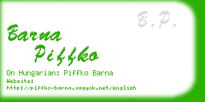 barna piffko business card